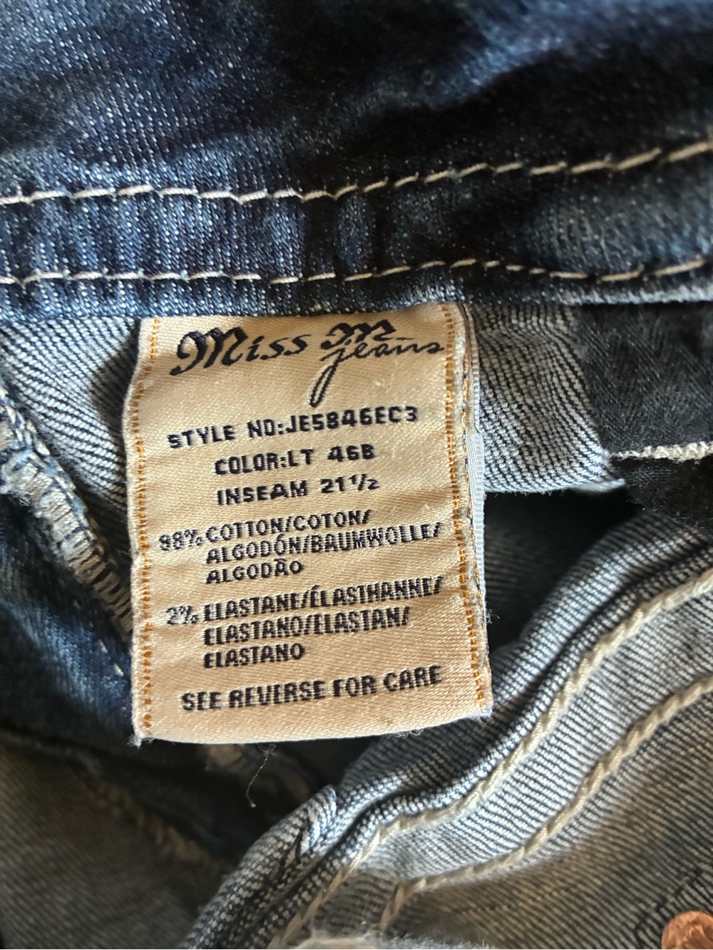 Miss Me Easy Crop Distressed Denim Capri Jeans JE5846EC3 Bling Flap Pocket - Picture 12 of 15